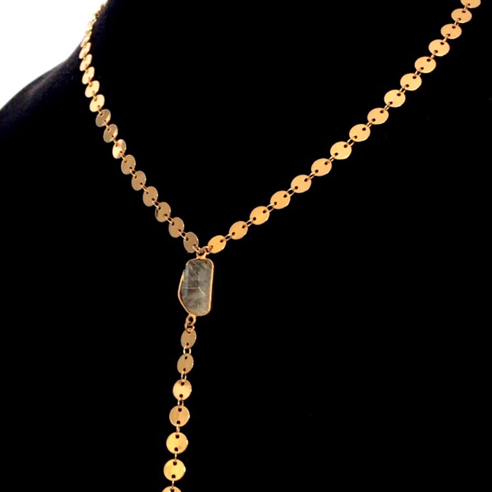 Handmade Gold Crystal Drop Necklace